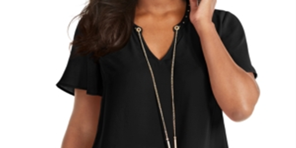 Thalia Sodi Chain-Trim Top, Size XXL