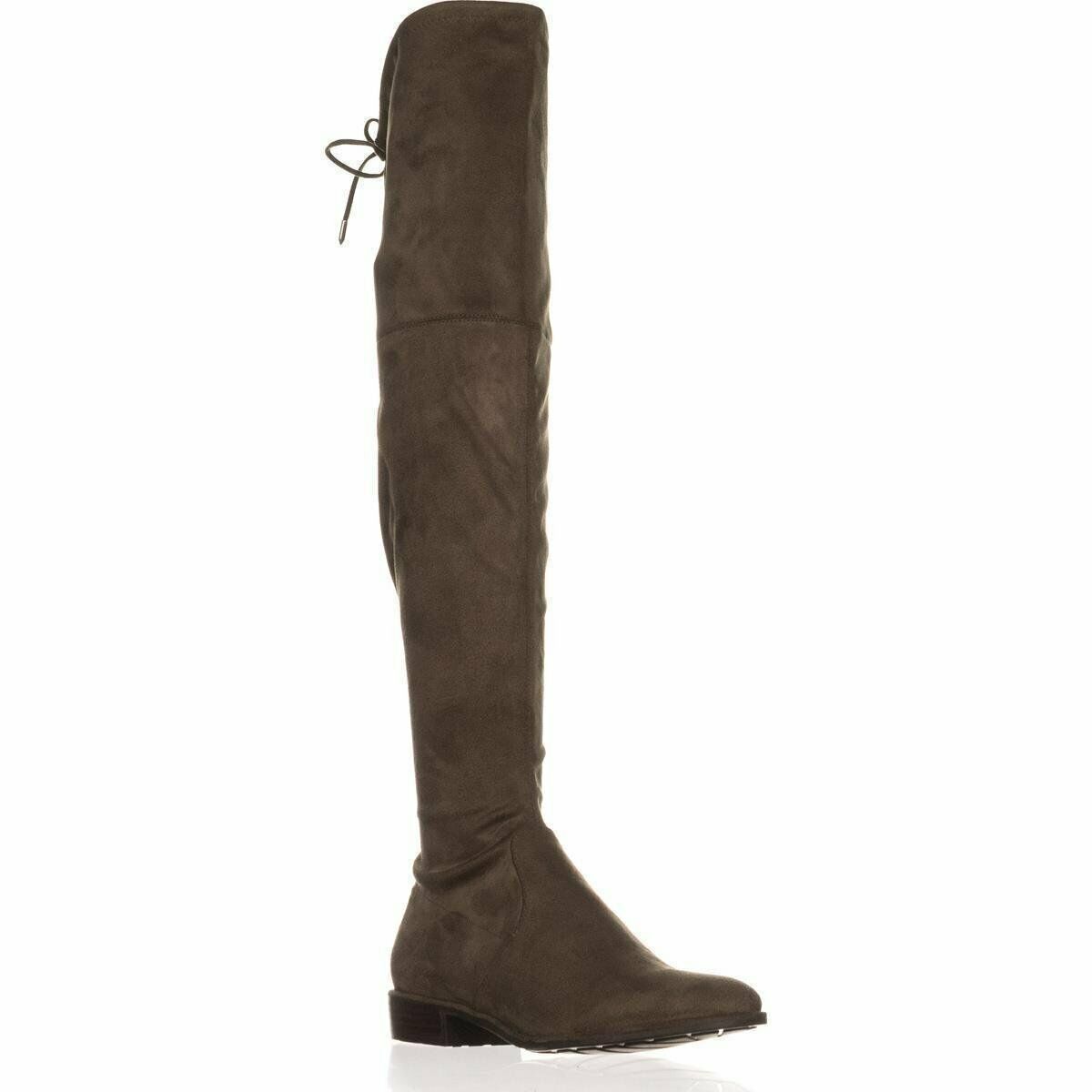 Marc Fisher Womens Humor 2 Solid Riding Over-the-Knee Boots,5M/Taupe Fabric