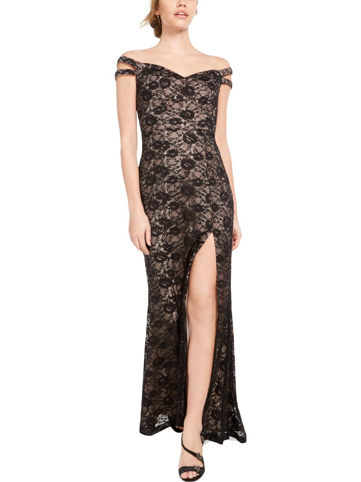 Teeze Me Juniors Off-the-Shoulder Lace Gown