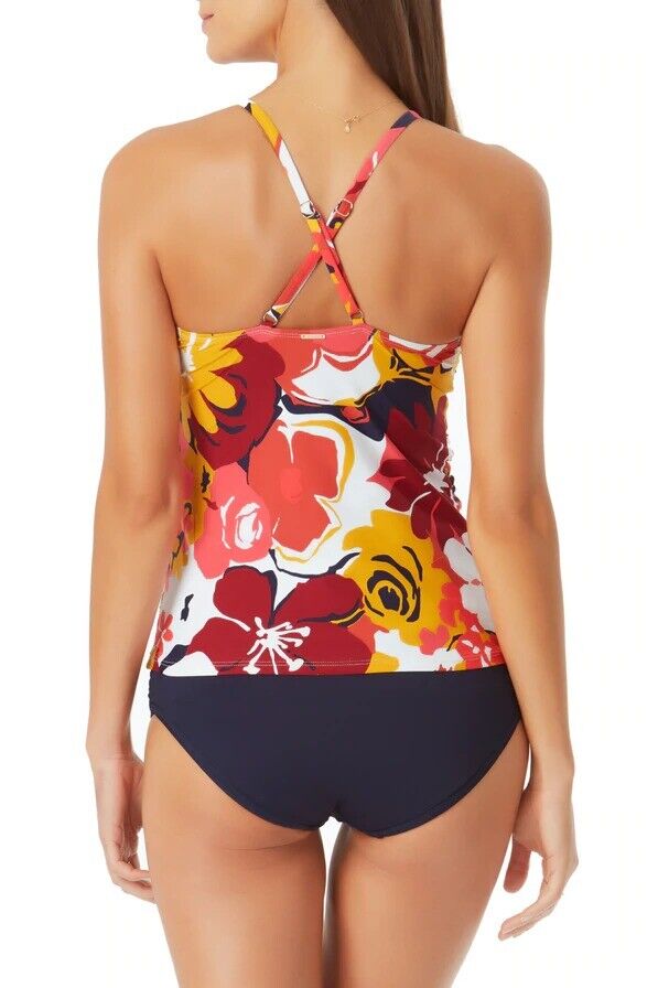 Anne Cole Signature Womens Wallflower High-Neck Tankini Top