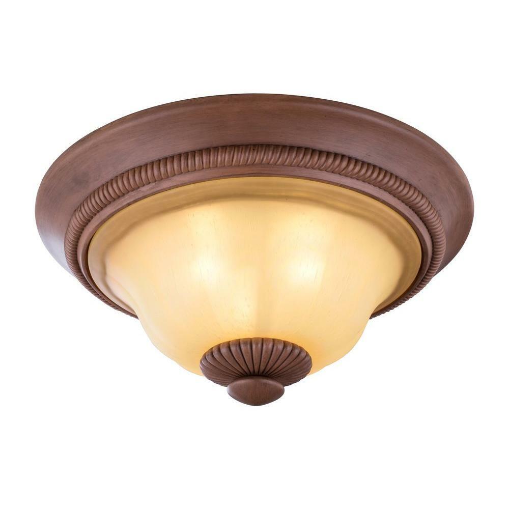 World Imports Elysia Collection 3-Light Antiqued Gold Flush Mount Light