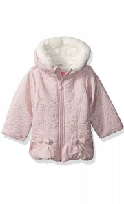 Lippett Girls Toddler Sueded Microfiber Quilted Puffer Jacket, Mauve, 2T