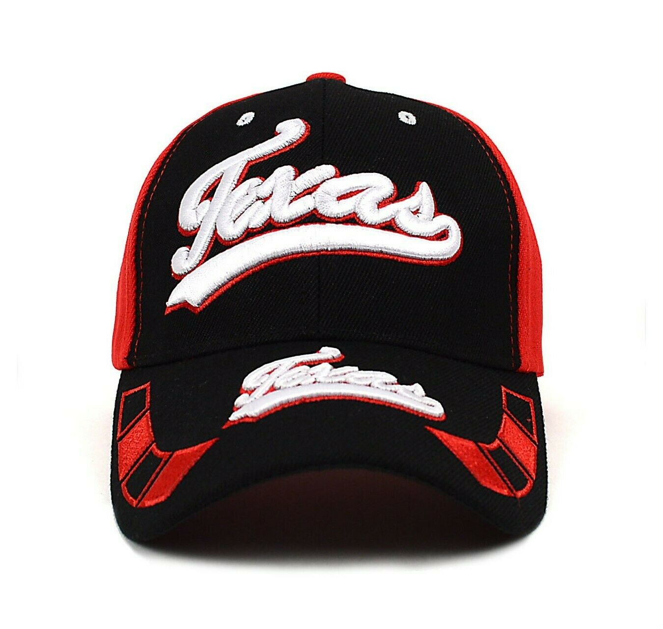 Texas Red & Black 3D Embroidered Baseball Cap, Hat