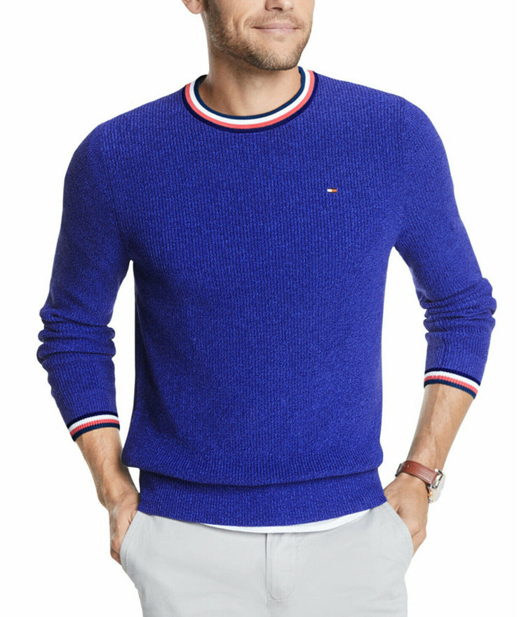 Tommy Hilfiger Mens Geneva Regular-Fit Tipped Ribbed-Knit Sweater
