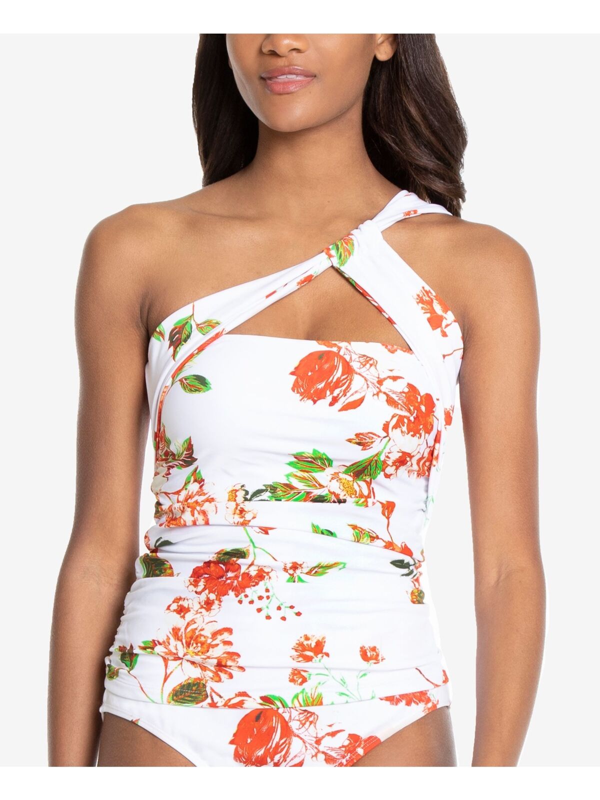 Rachel Rachel Roy Women One-Shoulder Floral-Print Tankini Top