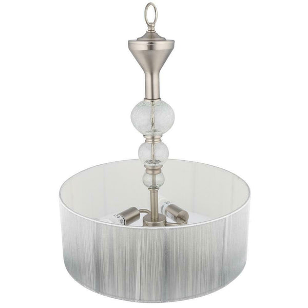 World Imports Bayonne Collection 3-Light Brushed Nickel Inverted Hanging Pendant