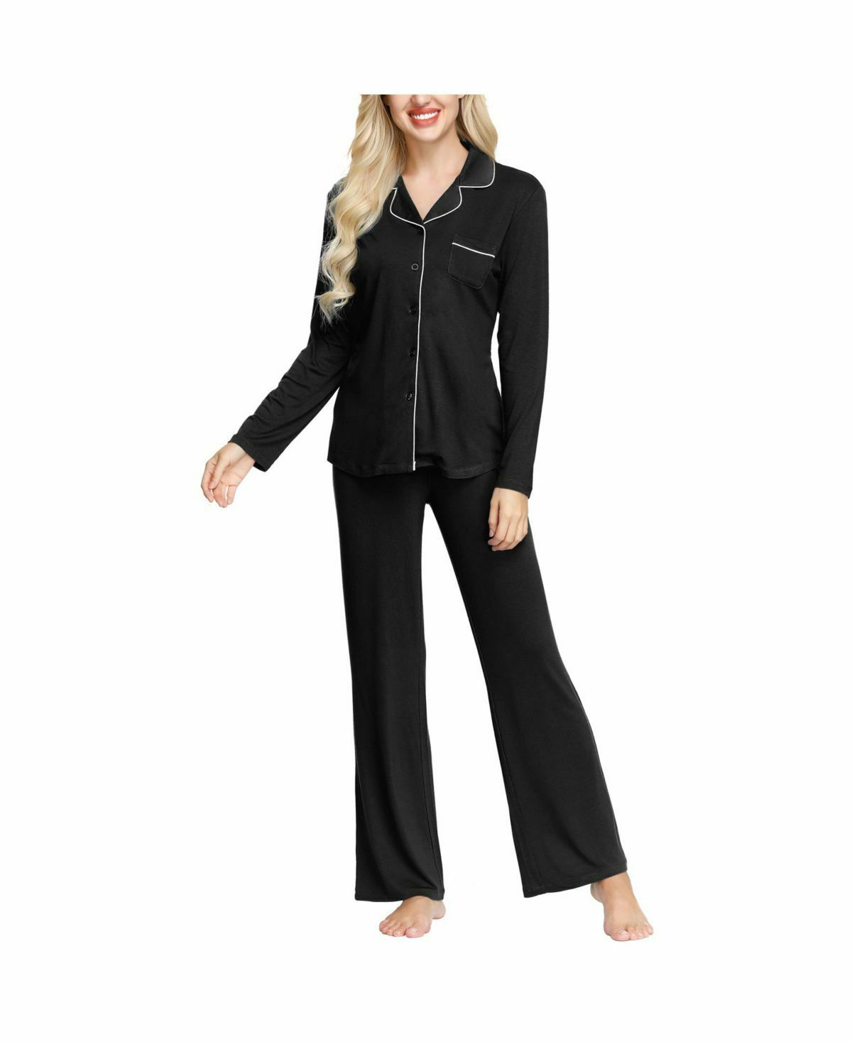 Ink+Ivy Women’s Notch Collar Pajama Top and Pant Set