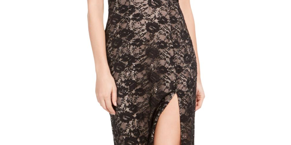 Teeze Me Juniors Off-the-Shoulder Lace Gown