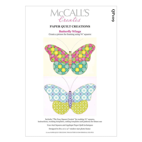 McCall's Creates W10628 Paper Quilt Creations Craft Pattern, Butterfly