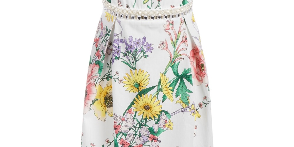 Monteau Big Girls Embellished Floral-Print Dress