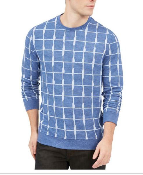 Alfani Mens Jacquard Grid Sweatshirt