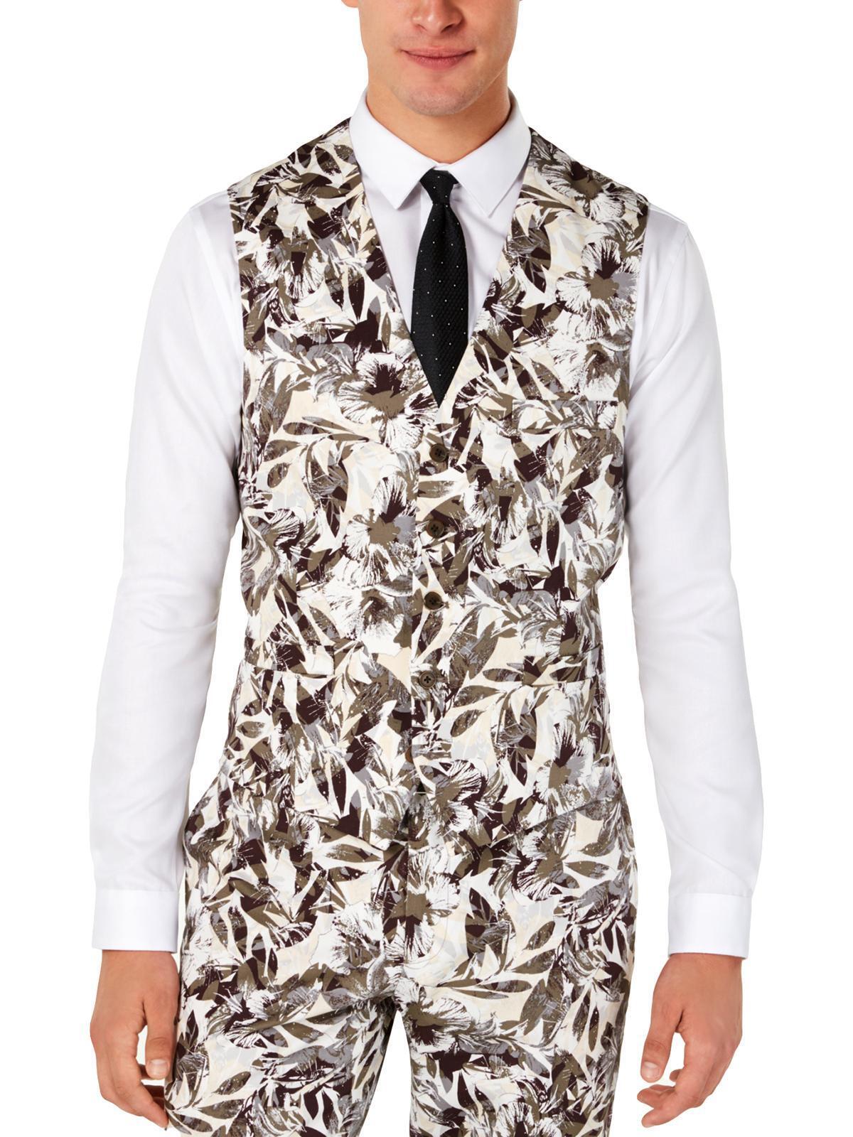 Inc Mens Slim-Fit Botanical Vest, Size XS