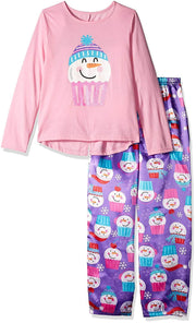 Komar Kids Girls' Big 2 Piece Charmeuse Pajama Set, Size Medium
