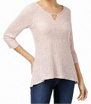 NY Collection Petite High-Low Keyhole Top, Petite Small