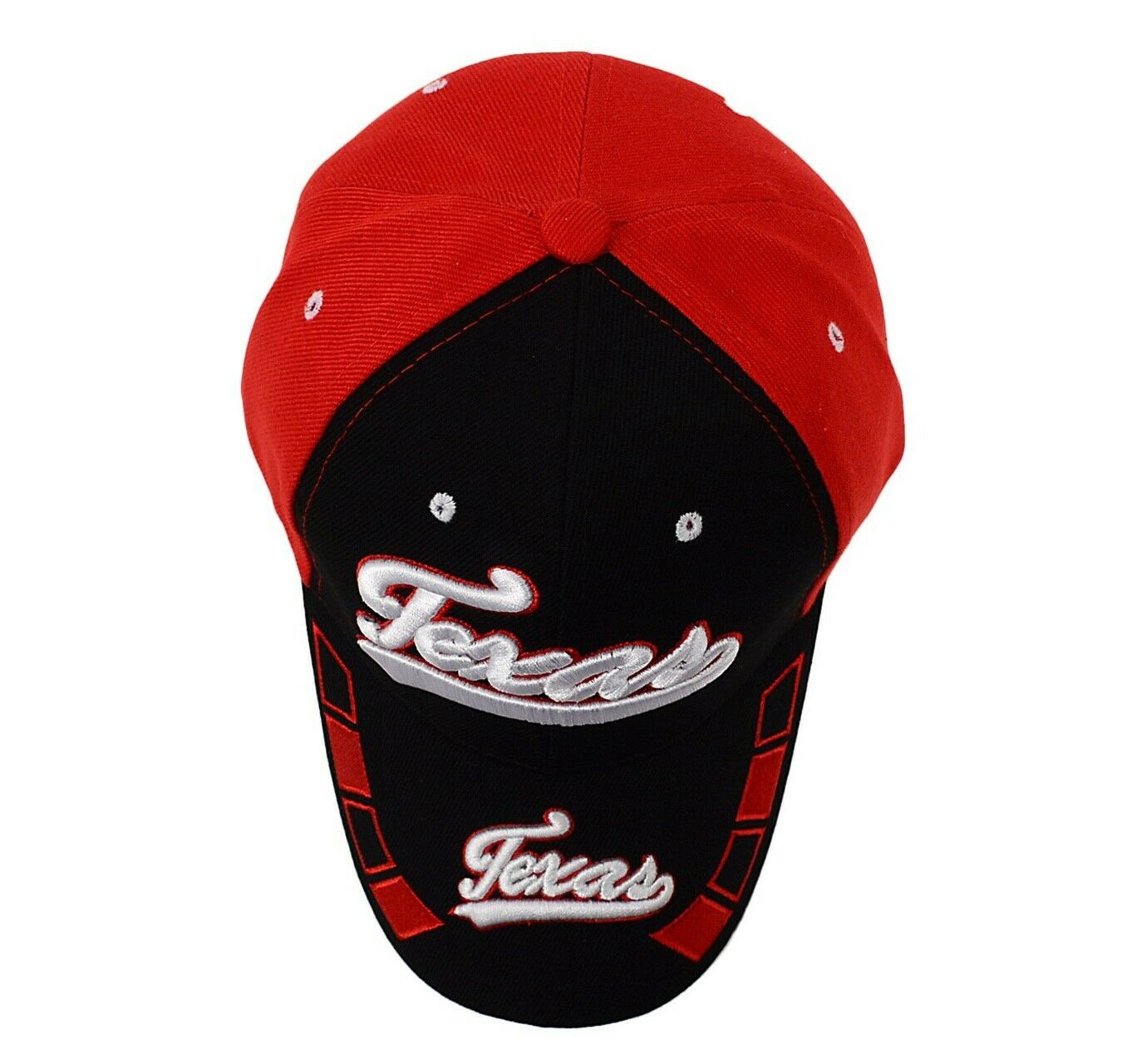 Texas Red & Black 3D Embroidered Baseball Cap, Hat