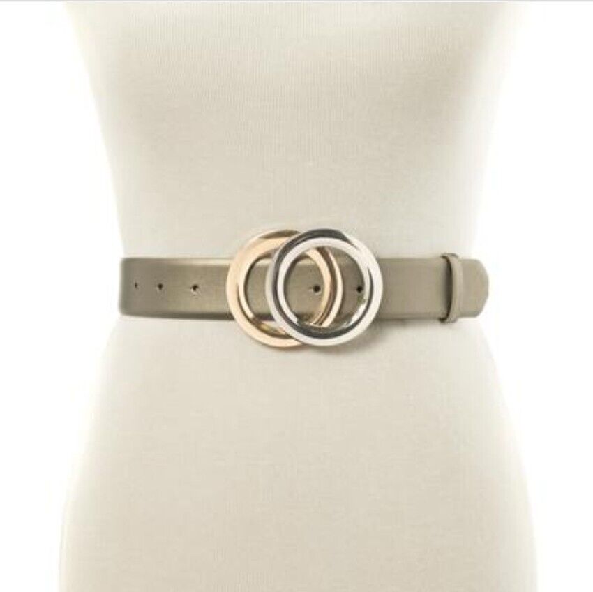 Inc International Concepts Two-Tone Double-Circle Buckle Belt, Size XL