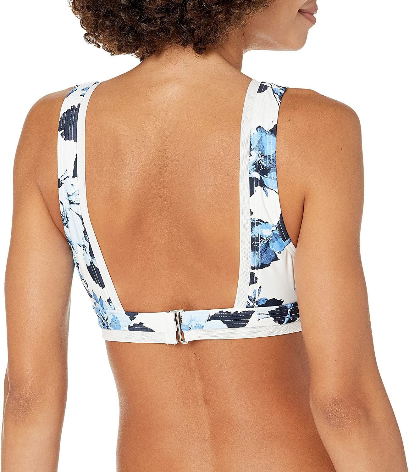 Tommy Hilfiger Womens Mesh-Trim Printed Bikini Top