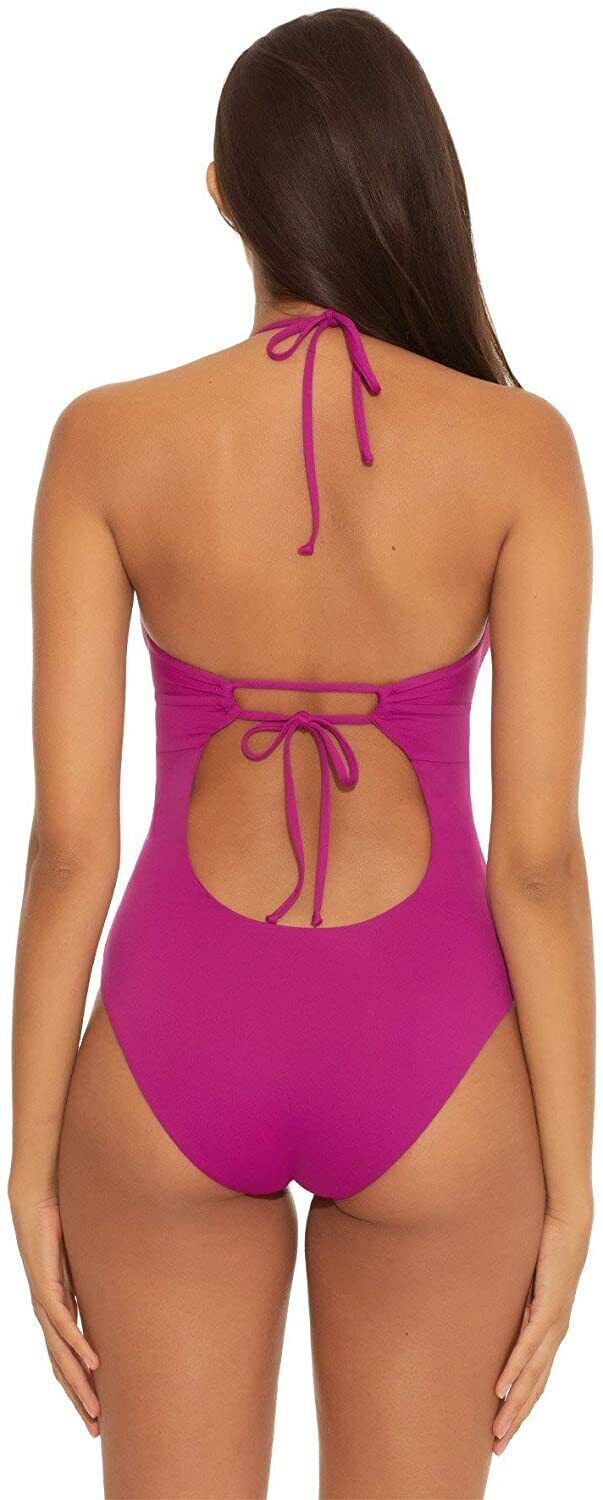 Becca by Rebecca Virtue Berry Color Code One-Piece Swimsuit, Us Large