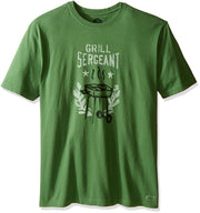 Life is Good Mens Grill Sergeant Crusher Tee, Treetop Green, Small
