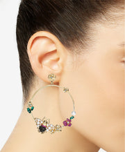 Thalia Sodi Gold-Tone Imitation Pearl & Crystal Bee and Flower Drop Hoop Earring