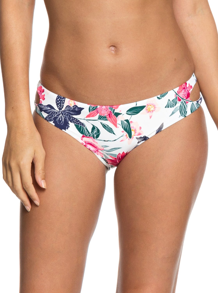 Roxy Urban Waves Full Bikini Bottoms, Bright White Tallows