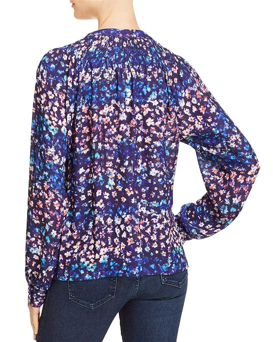 Aqua Confetti Floral Smocked Top In Multicolor