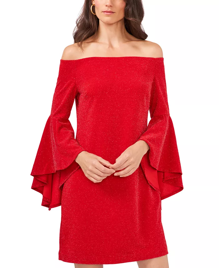 Vince Camuto Off-the-Shoulder Flutter-Sleeve Dress