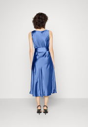 Lauren Ralph Lauren Blue Sleeveless Charmeuse Dress, Size 18