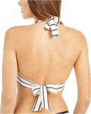 Lauren Ralph Lauren Womens Dylan Striped Ring Bikini Top