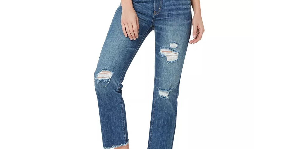 Numero Sexy Ripped High Rise Frayed-Hem Denim Jeans, Size 27