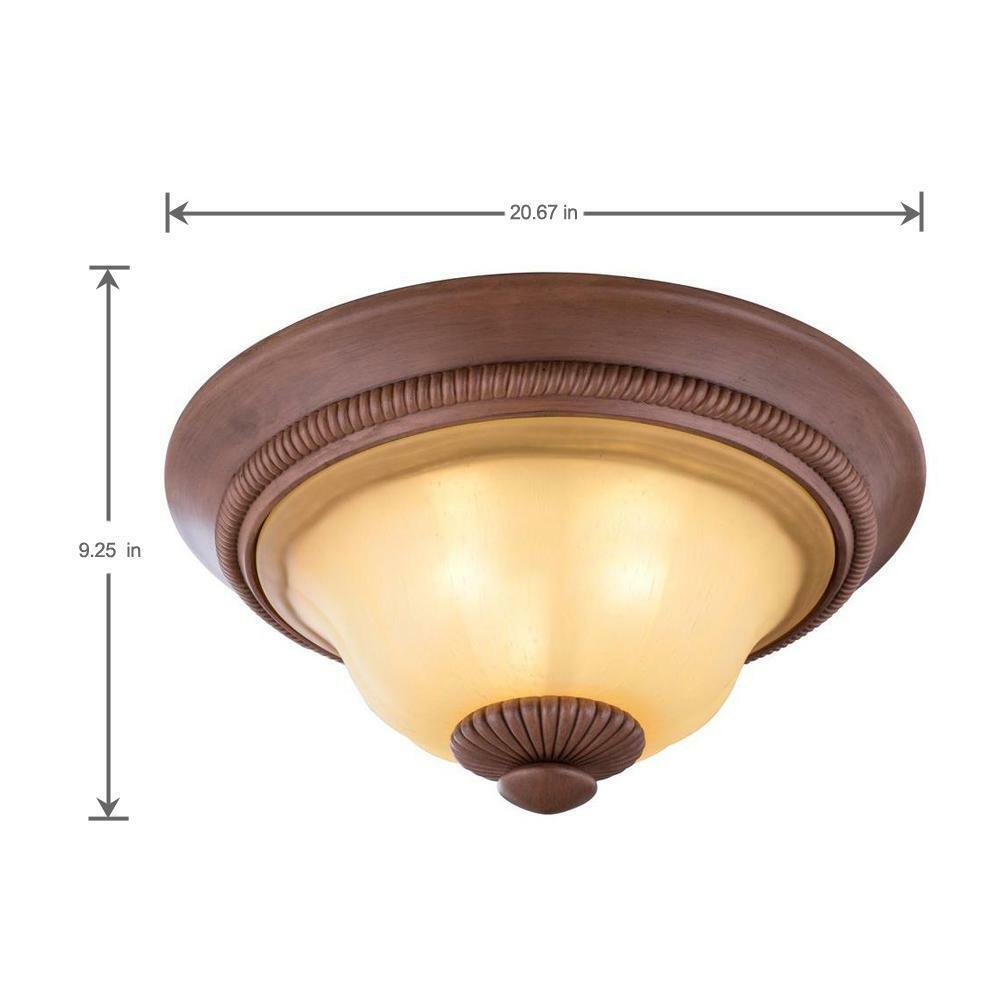 World Imports Elysia Collection 3-Light Antiqued Gold Flush Mount Light