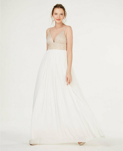 Speechless Juniors Embellished Tulle-Underlay Gown