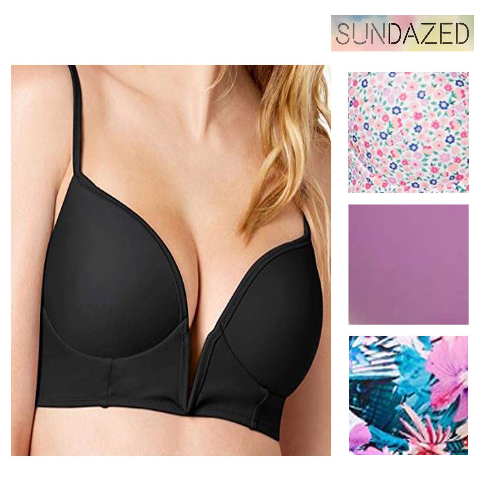 Sundazed Lavender Fields Maya Bra-Sized V-Wire Bikini Top, 36B-C