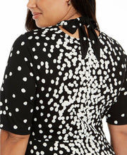 Alfani Dot-Print Tie-Neck Dress Black and White, Size Small