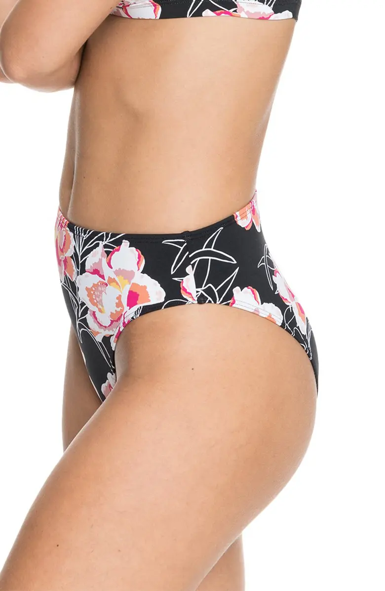 Roxy Juniors Floral-Print High-Leg Bikini Bottoms