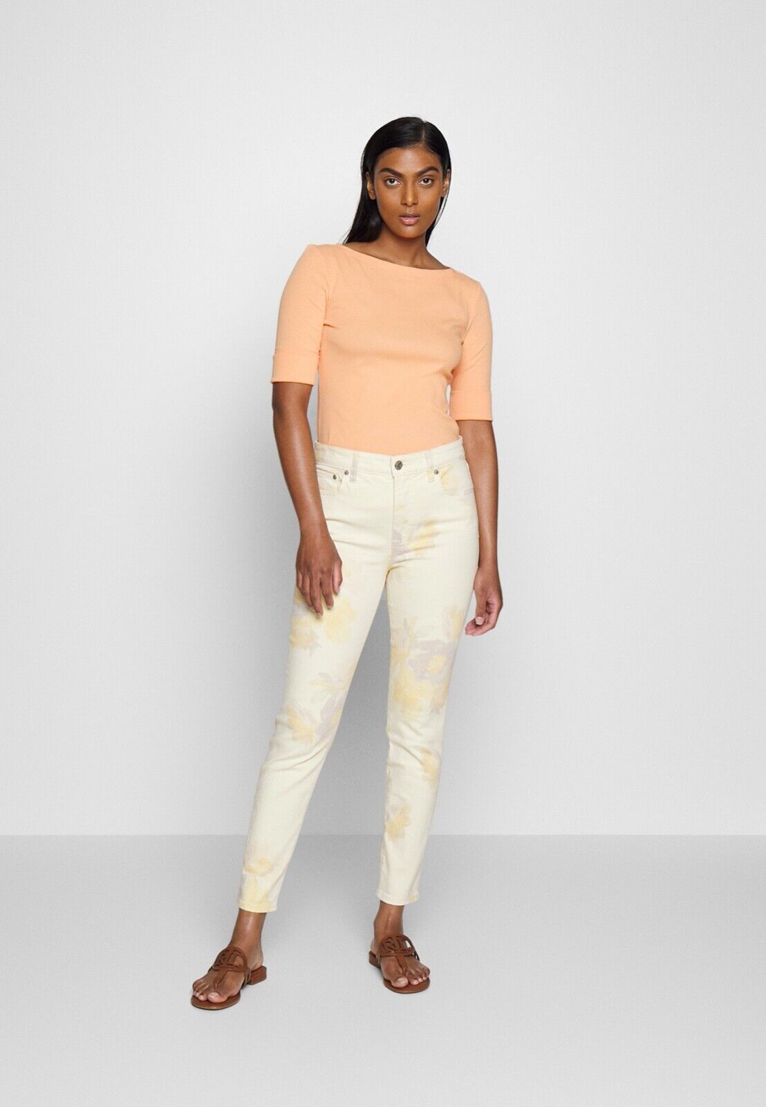 Lauren Ralph Lauren Floral High-Rise Skinny Ankle Jeans – Blush Multi