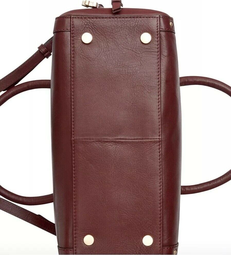 Radley London Zip-Top Studded Multiway Leather Satchel - Port/Gold