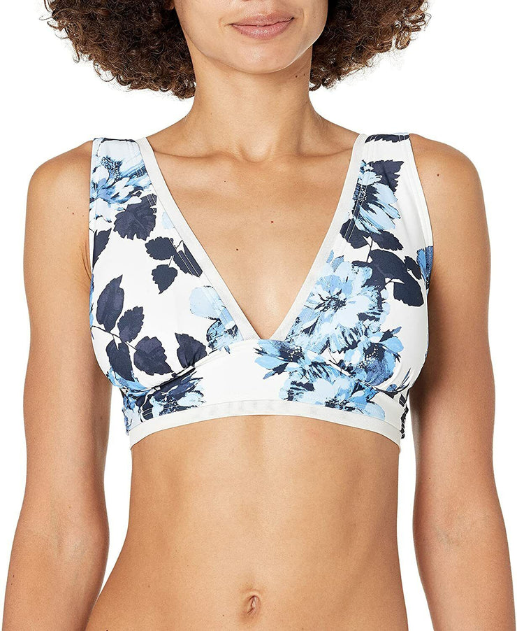 Tommy Hilfiger Womens Mesh-Trim Printed Bikini Top
