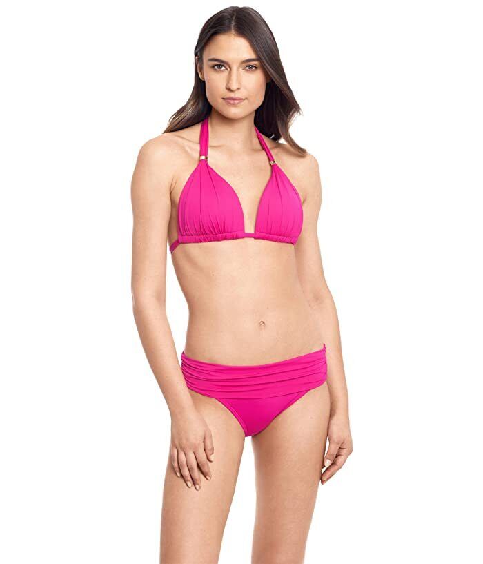 Lauren Ralph Lauren Beach Club Solid Molded Cup Halter Bikini Top