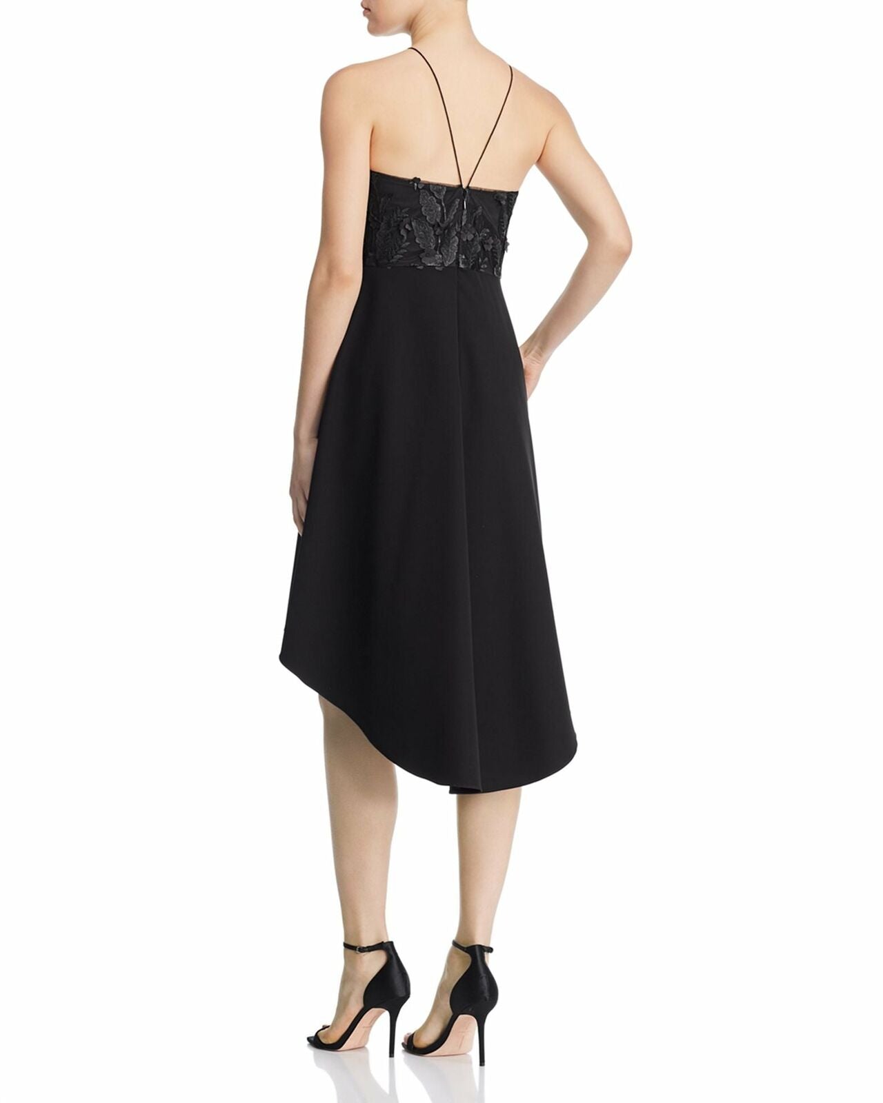 Aidan by Aidan Mattox Embellished Hi-Low Cocktail Dress-Black