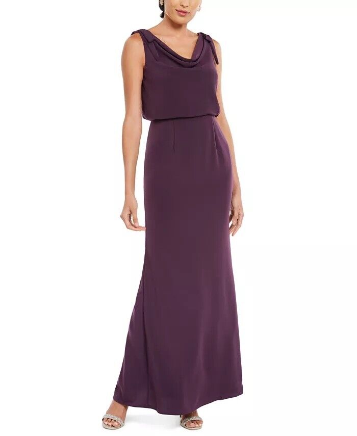 Adrianna Papell Blouson Cowlneck Gown