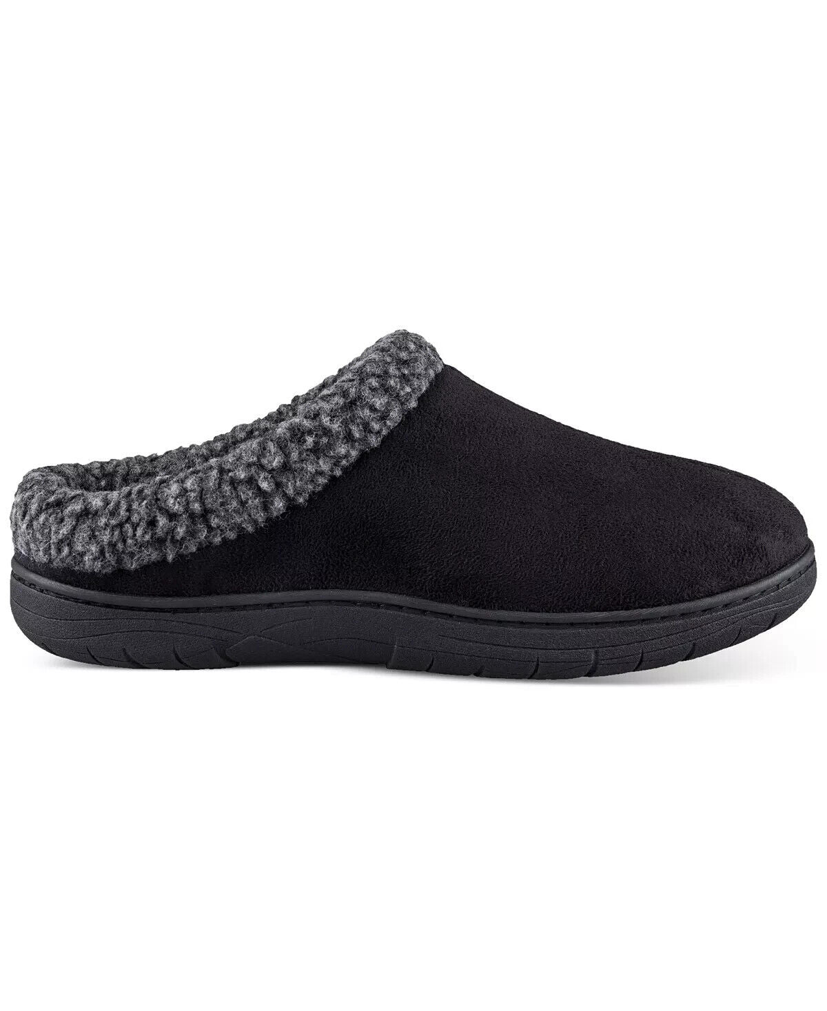 Haggar Men’s Faux-Suede Clog Slippers With Fleece Collar