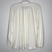 Free People We the Free White Acadia Henley Top, Size Medium
