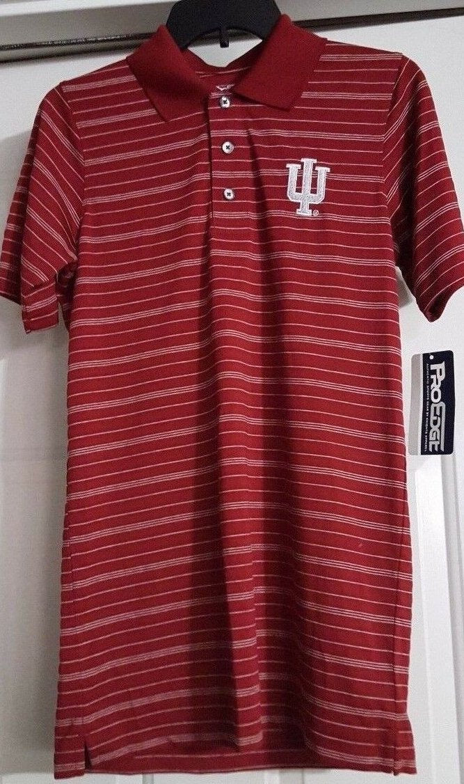New Mens Knights Apparel Pro Edge Collegiate Indiana Hoosiers Polo Shirt Small