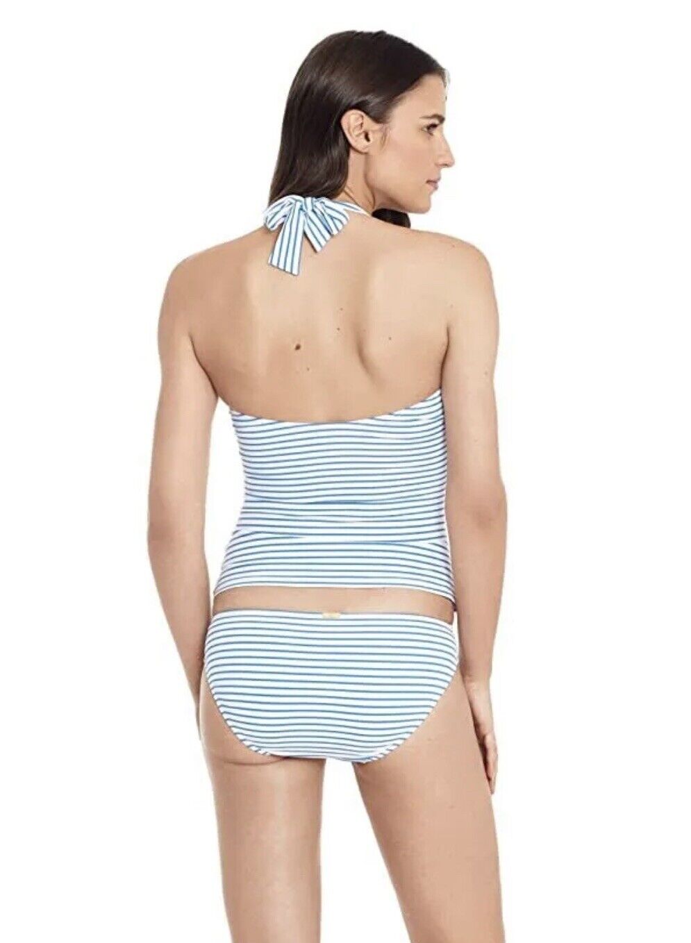 Lauren Ralph Lauren Womens Blue Ruffled Tie Tankini Top, Size 8