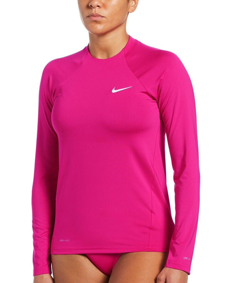 Nike Essential Long-Sleeve Rash Guard – Fireberry, Size XL