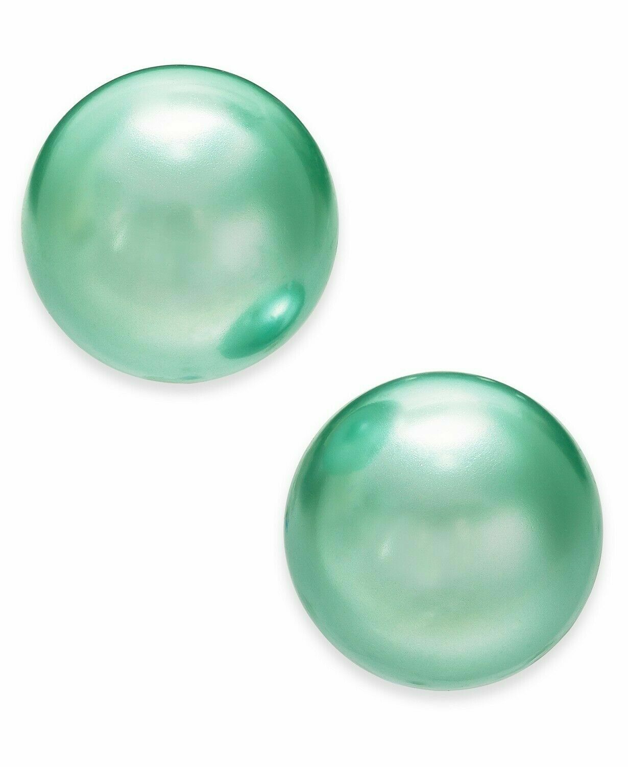 Charter Club Gold Tone- Imitation Pearl Stud Earrings Aqua