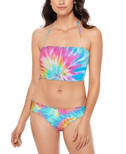 Salt + Cove Tie-Dyed Ruffled Bikini Swim Top