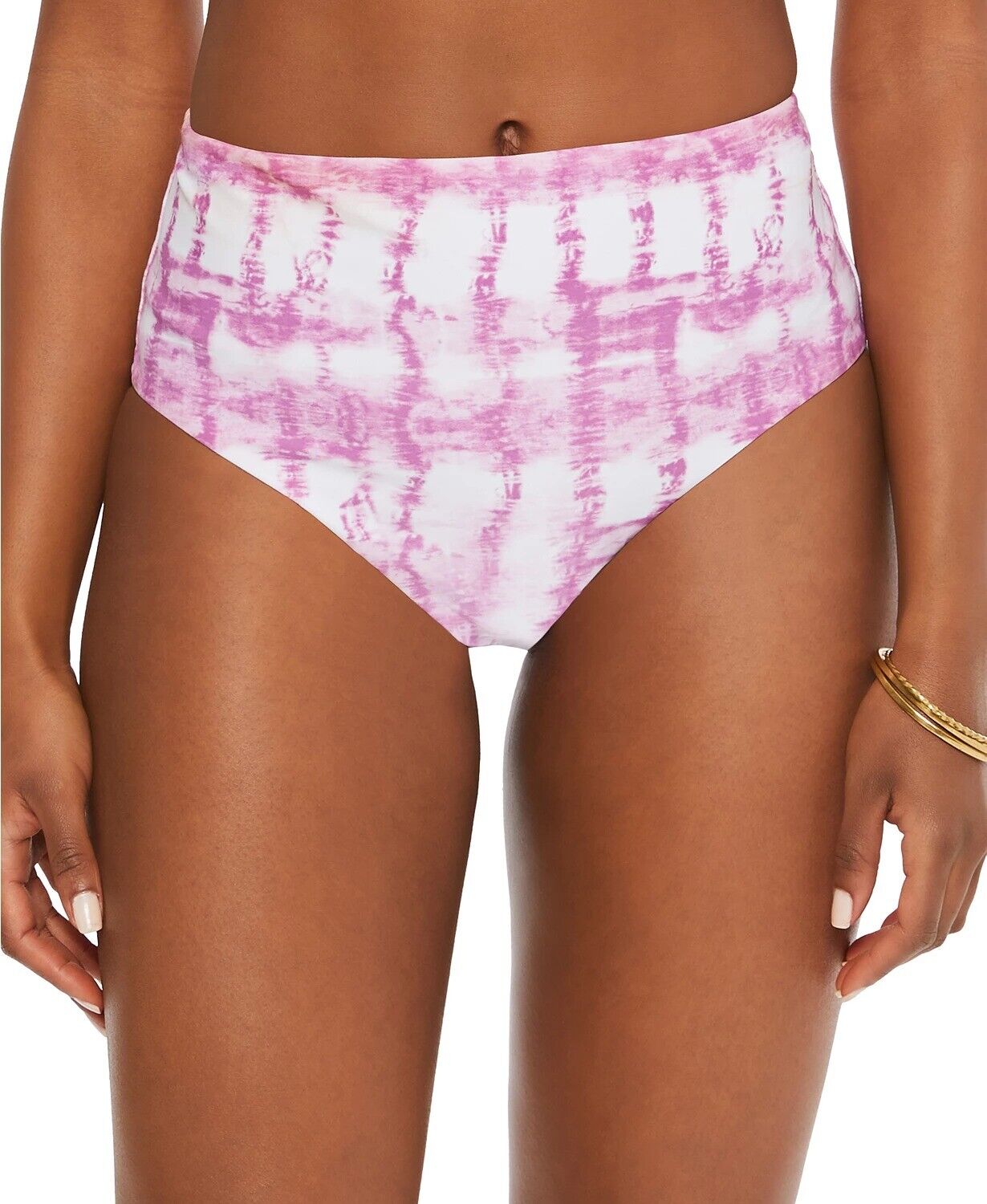 Bar III Summer Stripes High-Rise Bikini Swim Bottoms