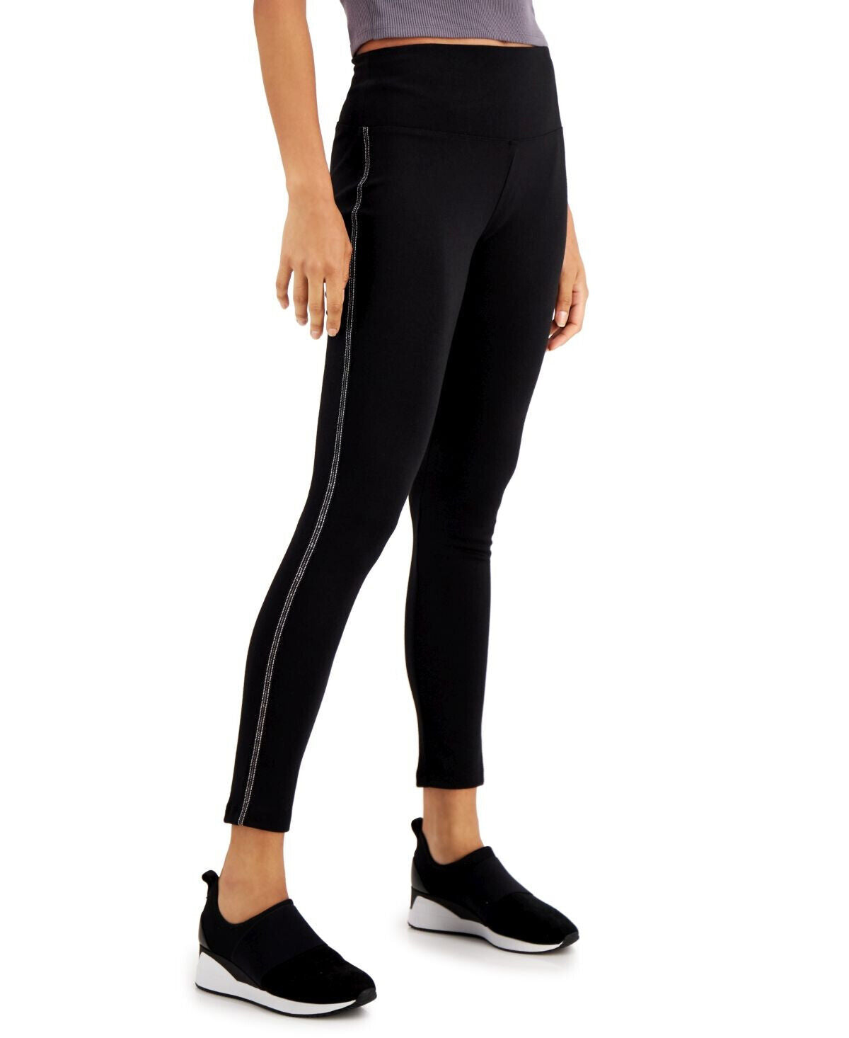 Inc Side-Trim Leggings, Deep Black, Size 3XL